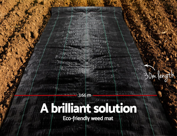 Instahut 3.66x30m Weed Mat Weedmat Control Plant - Image 4