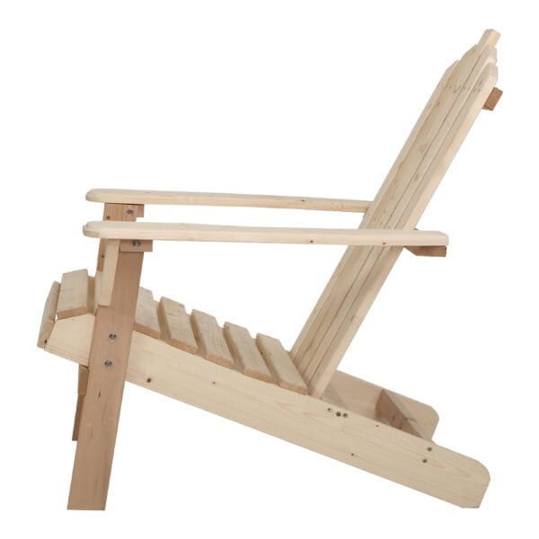 Gardeon Adirondack Outdoor Chairs Wooden Beach Chair Patio Furniture Garden Natural - Image 4