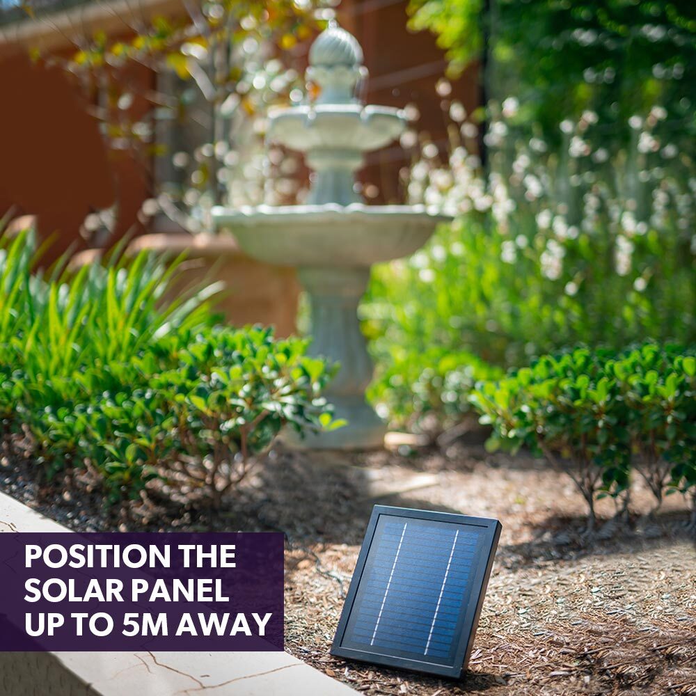PROTEGE 3 Tier Solar Powered Water Feature Fountain Bird Bath - Light Grey - Image 3