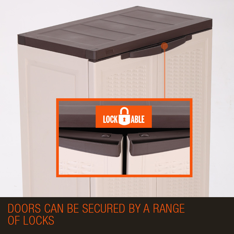 PlantCraft Outdoor Storage Cabinet Waterproof Cupboard Garage Backyard Tool Shed - Image 3