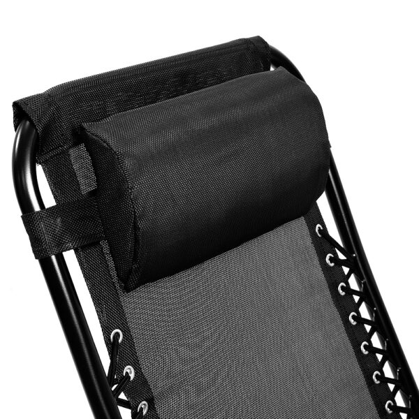 Wallaroo Zero Gravity Reclining Deck Lounge Sun Beach Chair Outdoor Folding Camping - Black - Image 4