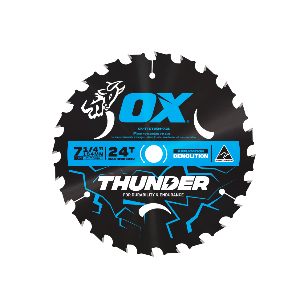 OX Pro Thunder 7-1/4-Inch Circular Saw Blade | 24-Tooth